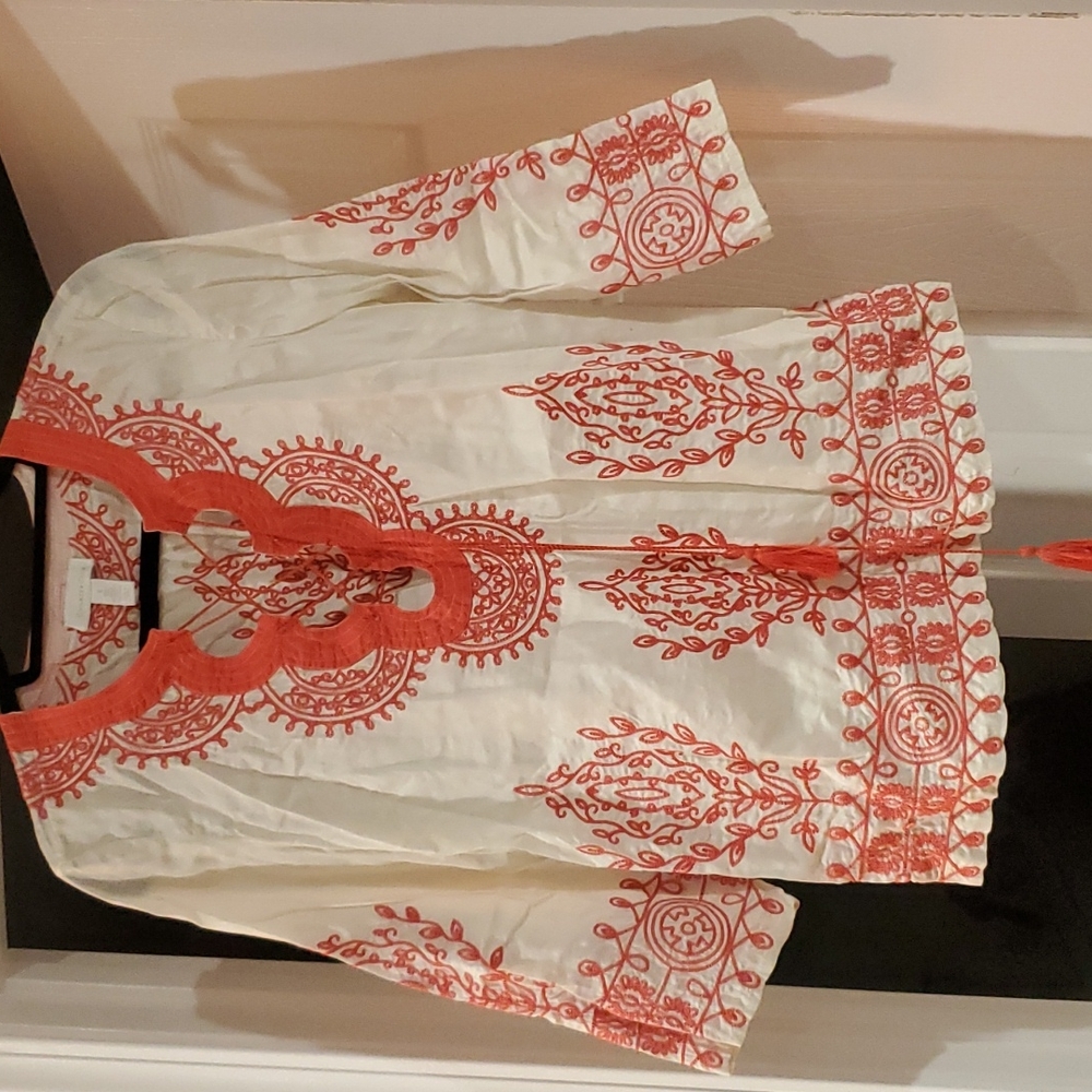 Cream Embroidered Blouse/Tunic